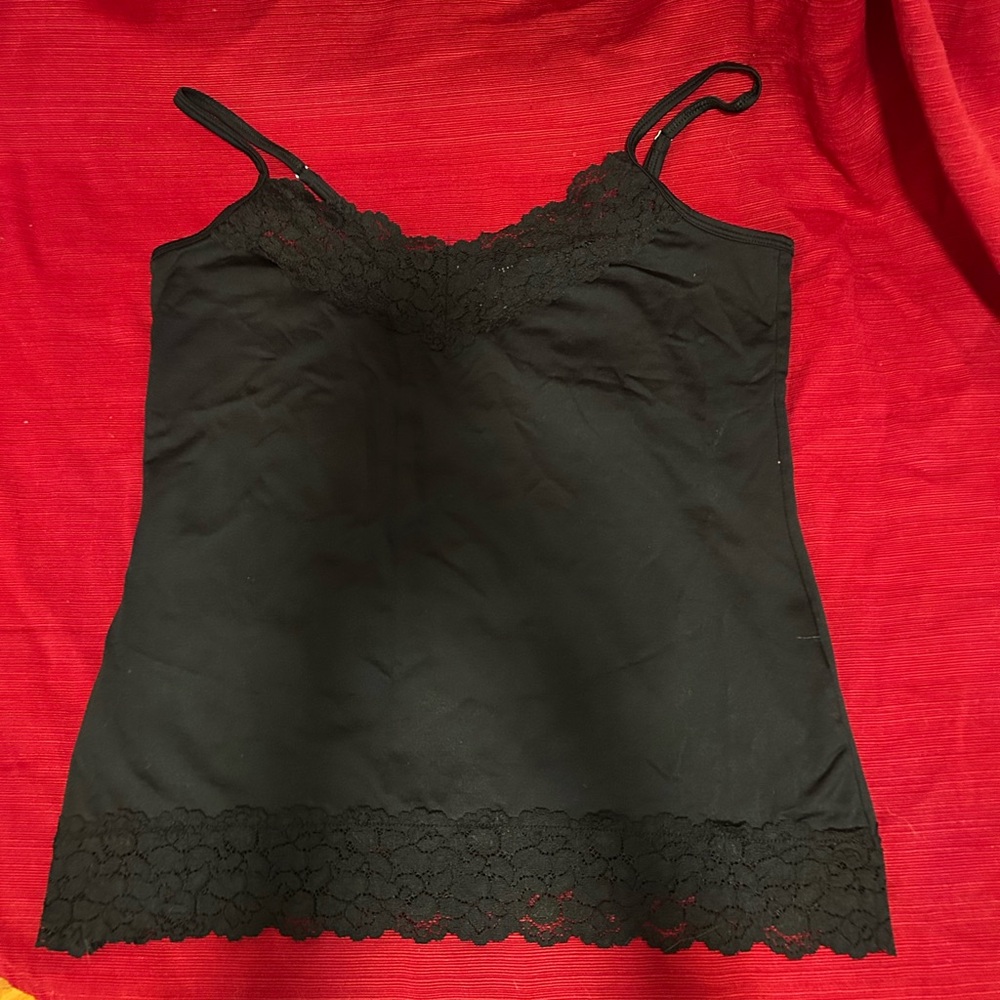 White house black market black cami tanktop with lace